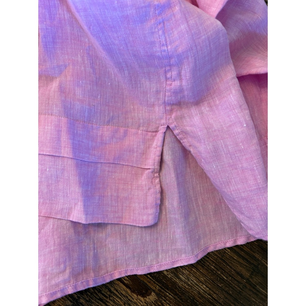 J. Jill Love Linen Tunic Top Women XL Lavender 3/4 Sleeve Button Front - Picture 7 of 9